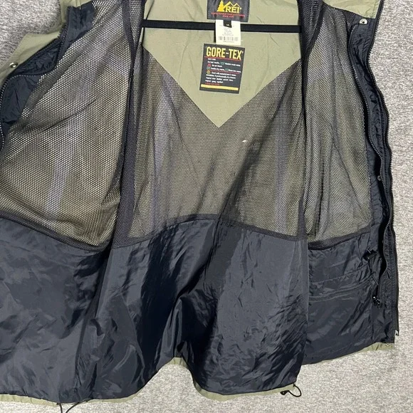 REI Gore-Tex Womens 3 in 1 Jacket Size 14 Olive Green Black Raincoat Goose Down - Picture 9 of 15